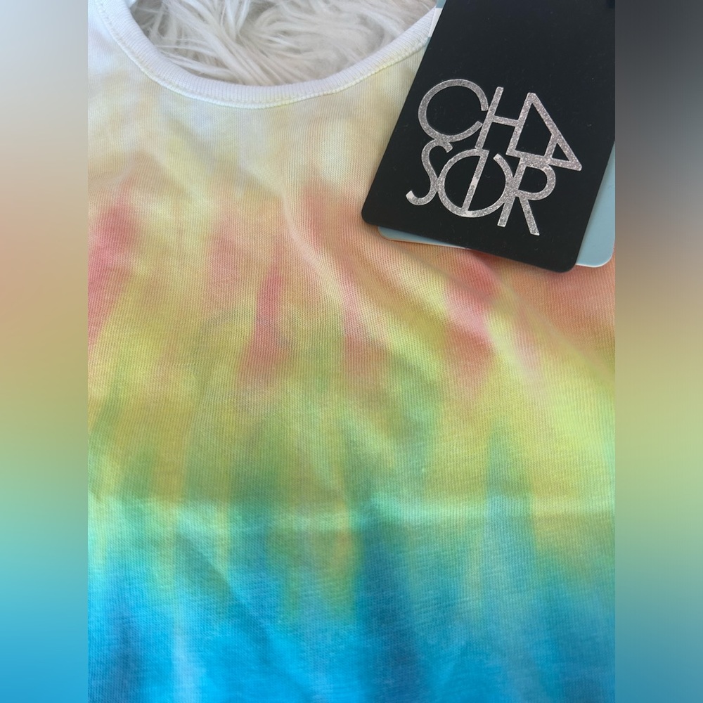 NWT, Chaser, Girls, tie-dye shirttail tank, back cut-out - Picture 5 of 9